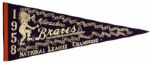 1958 Milwaukee Braves NL Champions Full Size 29" Pennant