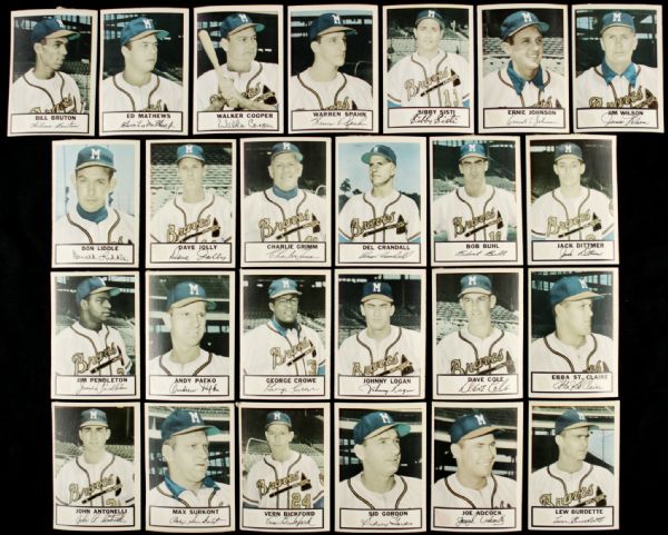 1953 Milwaukee Braves Johnston Cookies Set - 25