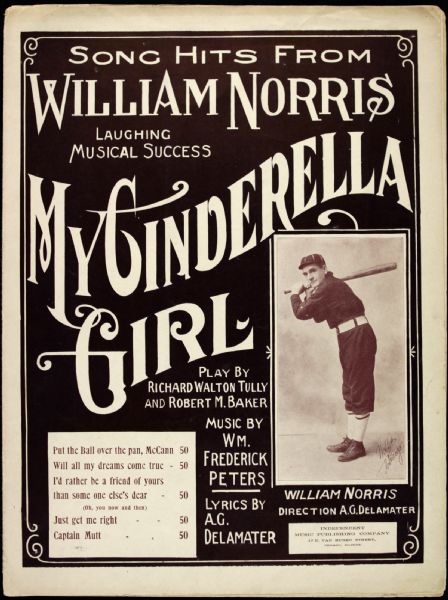 1910 Circa My Cinderella Girl Baseball Themed Sheet Music 
