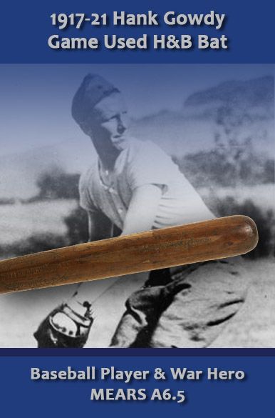 1917-21 Harry Hank Gowdy "1st Player to Enlist in WW 1" H&B Louisville Slugger Professional Model Game Used Bat - 1914 Boston Braves (MEARS A6.5) Handle specially wrapped in period wire!!!