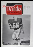 1971 Ray Nitschke Green Bay Packers Personal TV Index Listing Booklet With Nitschke on Cover -  Family Letter