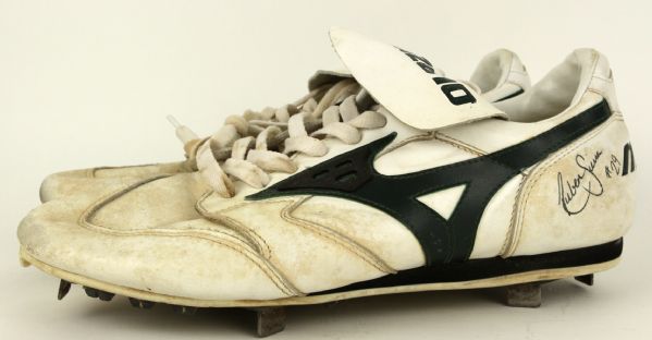 1992-94 Ruben Sierra Oakland As Game Worn Signed Cleats - JSA