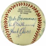 1954 & 1955 St. Paul Saints Team Signed Baseball - Lot of 2 One with Basketball HOFer Bill Sharman - JSA