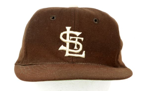 1952-53 Dick Littlefield St. Louis Browns Game Worn Cap with Early Batting Helmet Insert  (MEARS LOA)