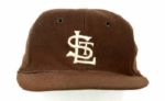 1952-53 Dick Littlefield St. Louis Browns Game Worn Cap with Early Batting Helmet Insert  (MEARS LOA)