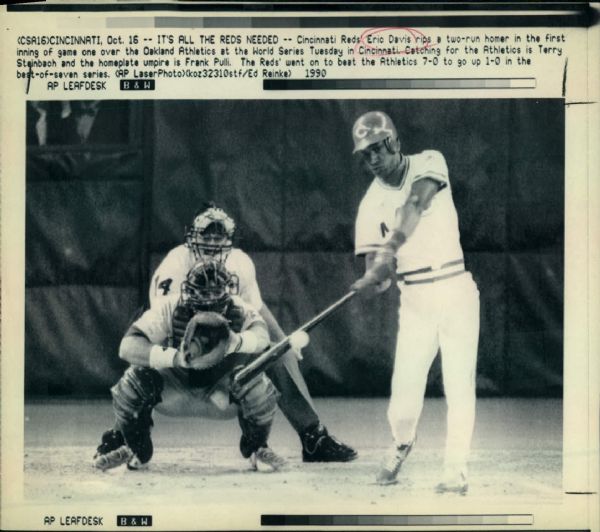 1990 World Series Cincinnati Reds Oakland As "The Sporting News Collection Archives" Original Type 1 Photos (Sporting News Collection Hologram/MEARS Type 1 Photo LOA) - Lot of 60