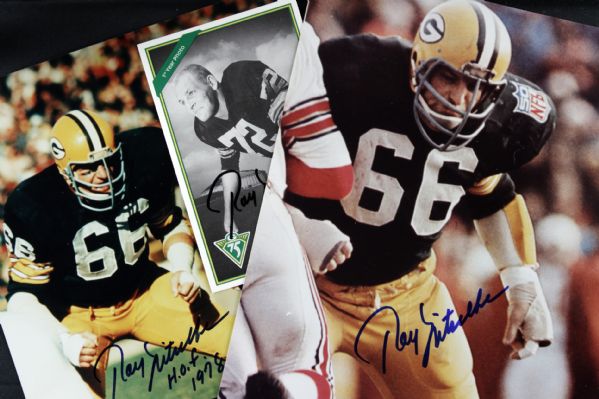 1990s Ray Nitschke Green Bay Packers Signed Photo - Lot of 3 - JSA