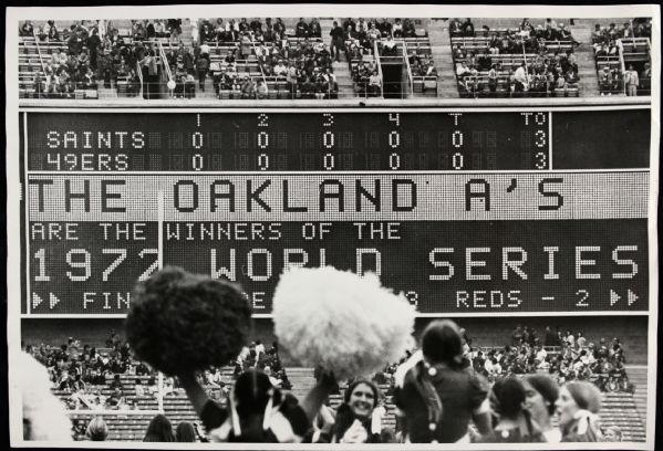 1972 Oakland Athletics San Francisco 49ers "The Sporting News Collection Archives" Original Type 1 9.5" x 14" Choice Jumbo Oversized Photo (TSN Collection Hologram/MEARS Photo LOA) 1:1, Unique