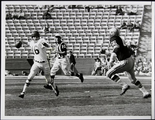 1967 Ray Nitschke Green Bay Packers Generation 1 7" x 9" Super Bowl I Photo w/ Len Dawson SPORT Magazine Photo