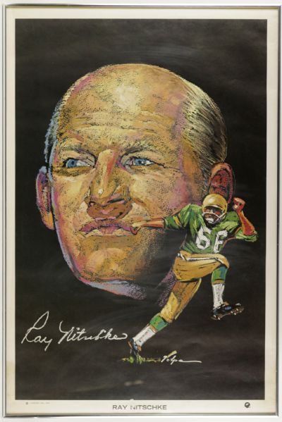 1970 Ray Nitschke Green Bay Packers Volpe Premium Poster 22" x 36" 