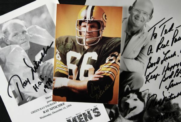 1984-94 Ray Nitschke Green Bay Packers Signed Photo - Lot of 3 - JSA