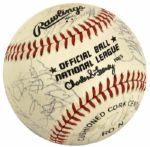 1984 Steve Carlton Philadelphia Phillies Game Worn Glove w/ team signed baseball - PBS TV Station Promotional prize!!! (MEARS LOA)