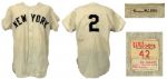 1955 Frank Crosetti New York Yankees Game Worn Road Jersey - MEARS A2