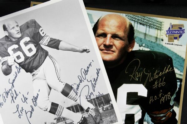 1975-95 Ray Nitschke Green Bay Packers Signed Photo - Lot of 2 - JSA