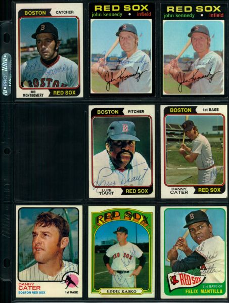 1965-75 Topps Baseball Signed Card - Colossal Lot of 563 w/ Luis Tiant Tony Conigliaro  Sparky Anderson Gil Hodges Leo Durocher  Don Wilson