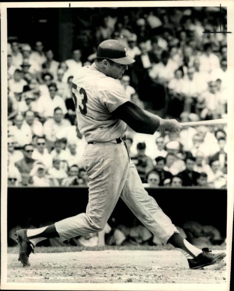1968 Rare & Majestic Don Drysdale batting Los Angeles Dodgers "The Sporting News Collection Archives" Original 8" x 10" Photo (Sporting News Collection Hologram/MEARS Photo LOA)