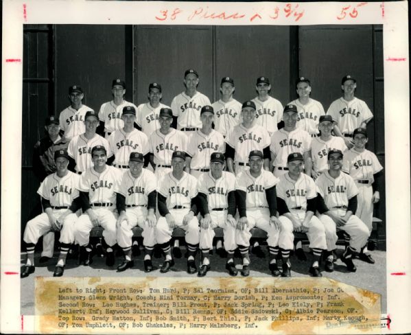 1957 San Francisco Seals Team Picture PCL "The Sporting News Collection Archives" Original Type 1 8" x 10" Photo (Sporting News Collection Hologram/MEARS Type 1 Photo LOA)