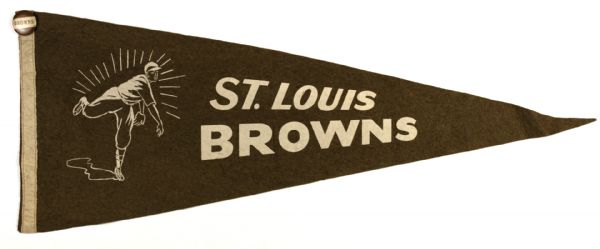 1930-40s  St. Louis Browns Full Size Pennant & Pin