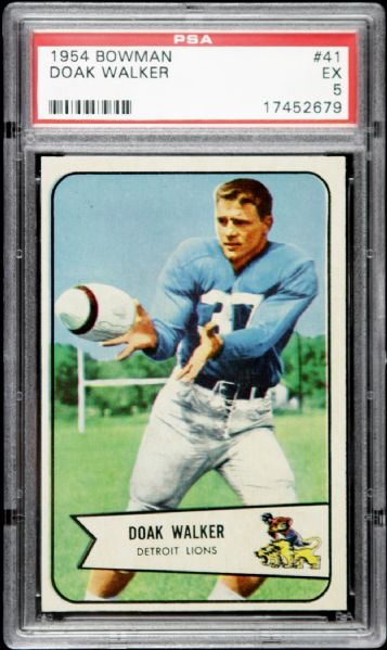 1954 Bowman Doak Walker #41 Football Card PSA 5 EX