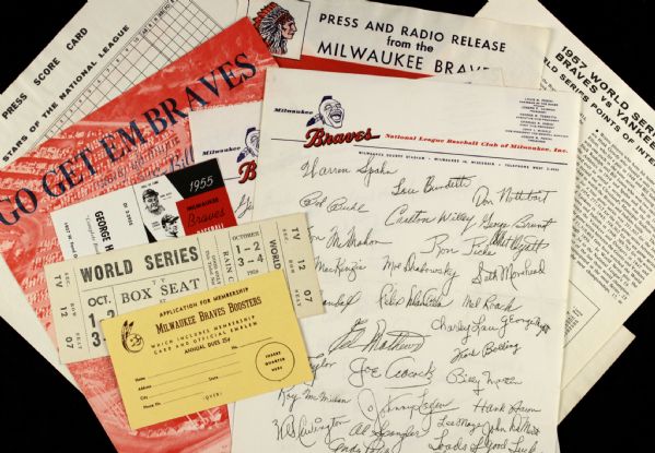 1955-57 Milwaukee Braves Press & Promotional Publications & Trinkets