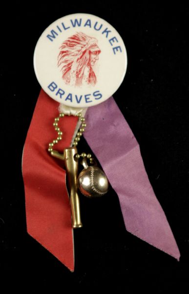 1950s Milwaukee Braves Charm Pinback