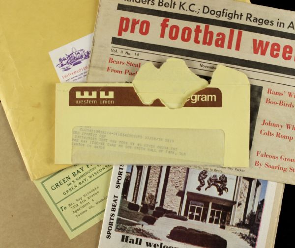 1978 Ray Nitschke Green Bay Packers Hall of Fame Congratulatory Telegram From Hall of Fame & Publications