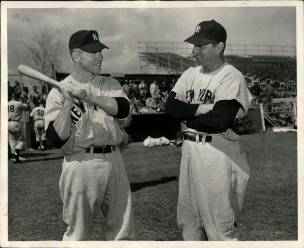 1951 Rookie Mickey Mantle & Tommy Henrich New York Yankees "TSN Collection Archives" Original 8" x 10" Photo (Sporting News Collection Hologram/MEARS Photo LOA)