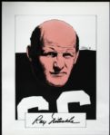 1990s Ray Nitschke Green Bay Packers Signed Card 8 x 10 & Drawing - JSA