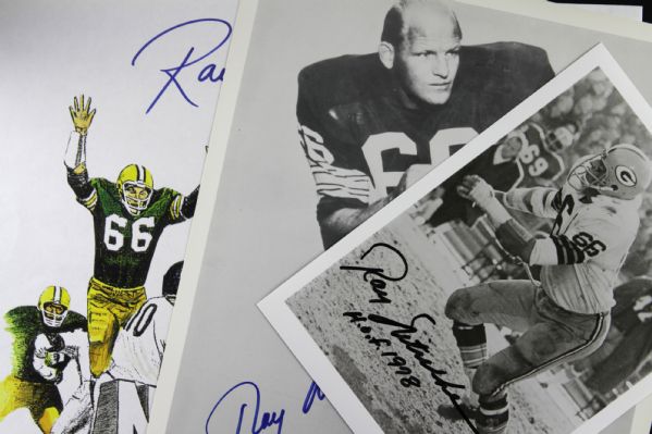 190s Ray Nitschke Green Bay Packers Signed Photo - Lot of 3 