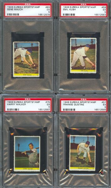 1949 Eureka Sportstamp Chicago Cubs PSA 5 Collection (4)