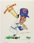 1972 Billy Williams Chicago Cubs Signed Caricature Original Artwork (17 x 23) with Rare Chi-Foursome Drawing 