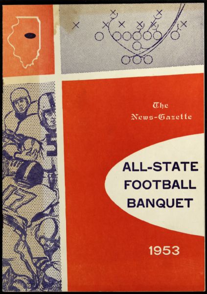 1953 Ray Nitschke All-State Football Personal Banquet Signed Program From Nitschke Estate Green Bay Packers Legend
