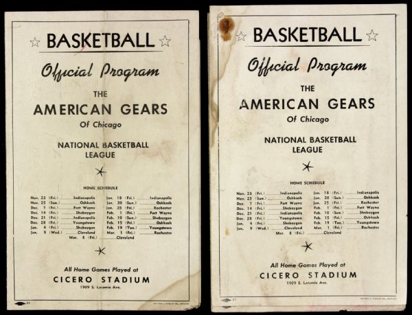 1946-50 The Chicago American Gears NBL Program - Lot of 3