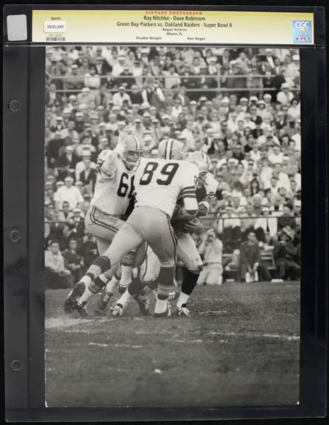 1968 Ray Nitschke & Dave Robinson Green Bay Packers Original 10" x 14" Oversized Photo - Super Bowl II Regan Archive