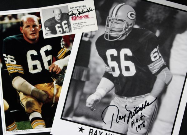 1990s Ray Nitschke Green Bay Packers Signed Photo - Lot of 3 - JSA