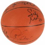 1985-86 Milwaukee Bucks Team Signed Basketball  12 Sigs. Incl. Moncrief Pressey Cummings - JSA