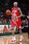 2009-10 Allen Iverson Philadelphia 76ers Signed Game Worn Shoes - MEARS LOO - JSA