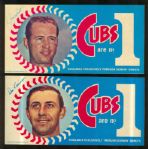 1970 Dunkin' Donuts Chicago Cubs Sticker Set (6)