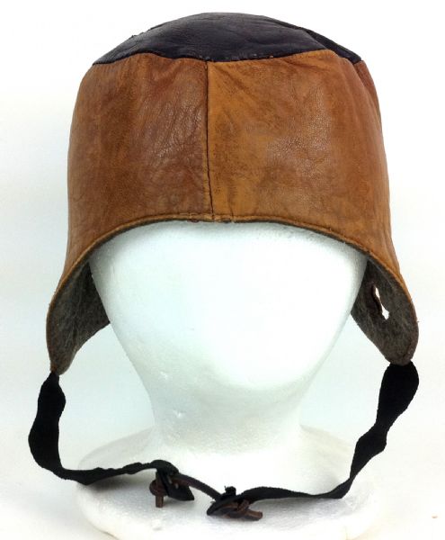 Circa 1910 Ken Wel Flop Top Leather Football Helmet - Near Mint Condition