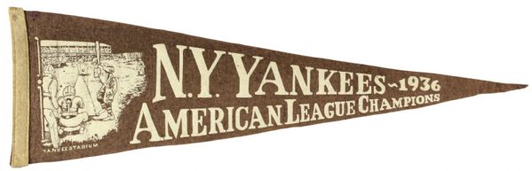1936 New York Yankees American League Champions Pennant 1936 New York Yankees American League Champions Pennant