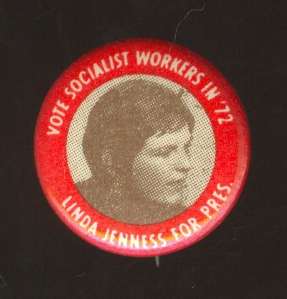1971 Linda Jenness For President Campaign Pinback
