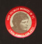 1971 Linda Jenness For President Campaign Pinback
