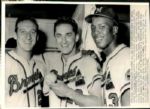 1958 Warren Spahn Johnny Logan Wes Covington Milwaukee Braves "The Sporting News Collection Archives" Original 7" x 9.5" Photo (Sporting News Collection Hologram/MEARS Photo LOA)