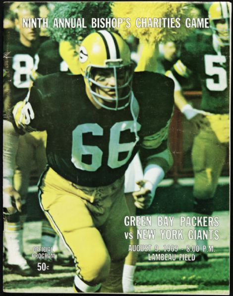 1967-71 Green Bay Packers Program All With Ray Nitschke Playing - Lot of 9