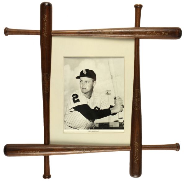 1961 Nellie Fox Chicago White Sox Signed 8" x 10" With Mini-Bat Frame - JSA