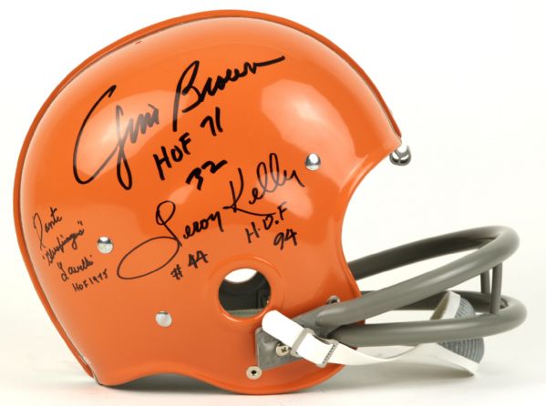 Cleveland Browns Multi Signed Hall of Fame R 2K Suspension Helmet All With Hall of Fame Inscriptions  Incl. Leroy Kelly Jim Brown - JSA