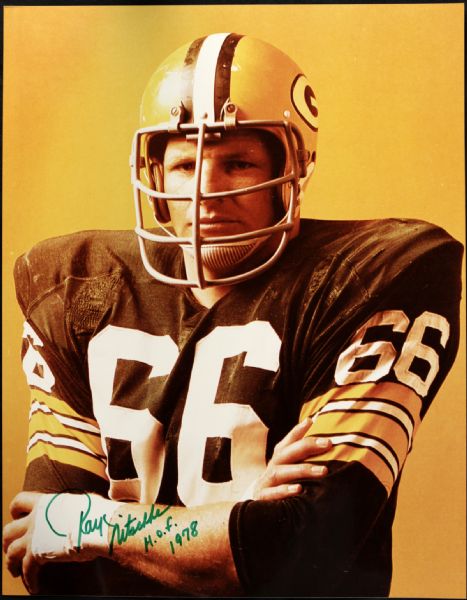 1990s Ray Nitschke Green Bay Packers Signed 11" x 14" Oversized Photo - JSA
