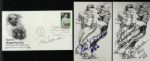 1988-95 Ray Nitschke Green Bay Packers Signed Postcard - Lot of 3 - JSA