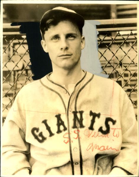 1933 Glenn Spencer New York Giants "The Sporting News Collection Archives" Original 8" x 10" Production Art (Sporting News Collection Hologram/MEARS Photo LOA)