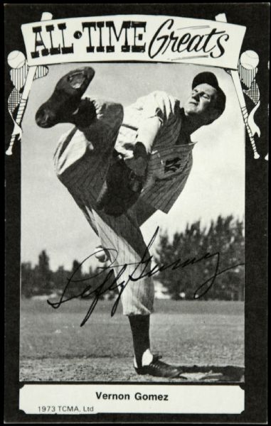 1973 Lefty Gomez New York Yankees Signed TCMA Postcard - JSA 